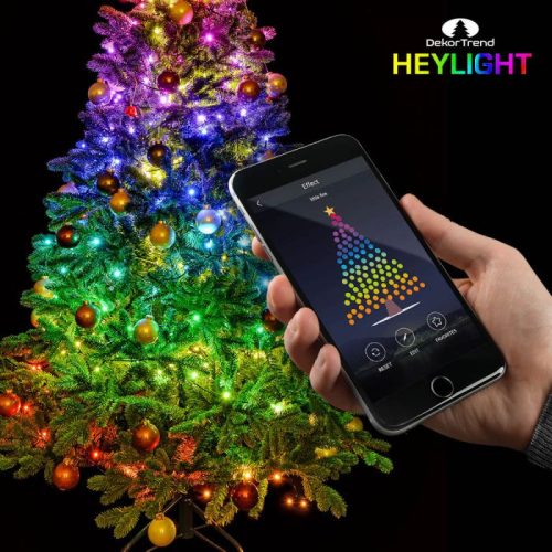 Dekortrend Heylight okos fényfüzér, 120 RGB LED, fekete kábel, 12 méter